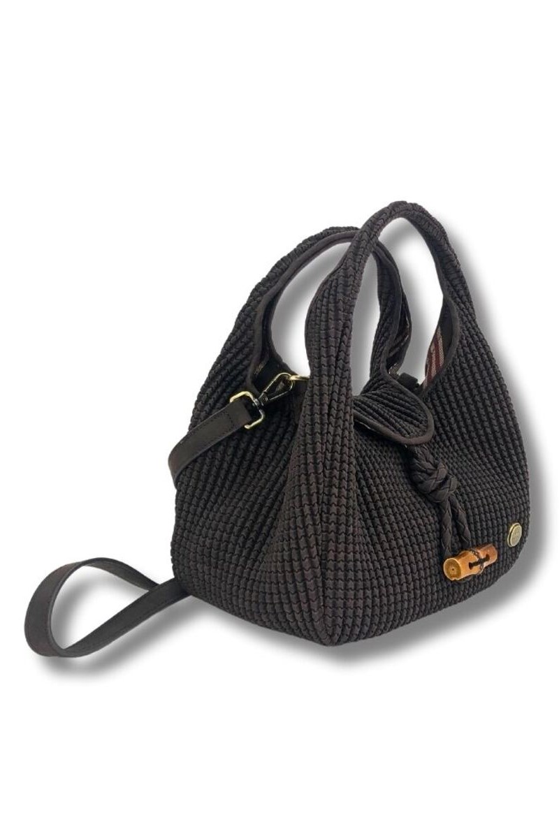 BOLSO DE MANO ENGOMADO COLOR MARRÓN 2